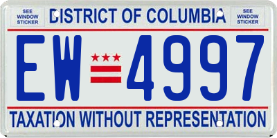 DC license plate EW4997