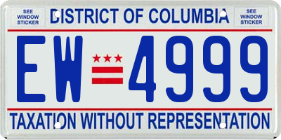 DC license plate EW4999
