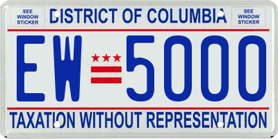 DC license plate EW5000