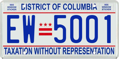 DC license plate EW5001