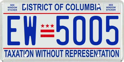DC license plate EW5005