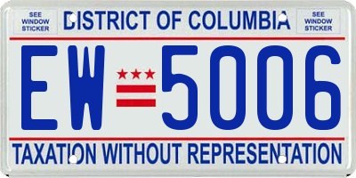 DC license plate EW5006
