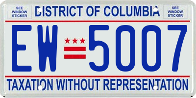 DC license plate EW5007