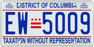 DC license plate EW5009