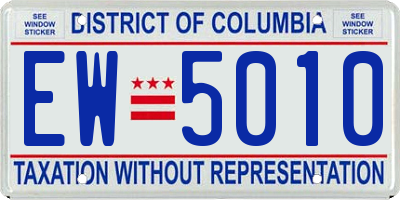 DC license plate EW5010