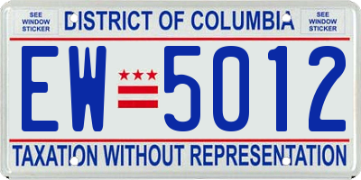 DC license plate EW5012