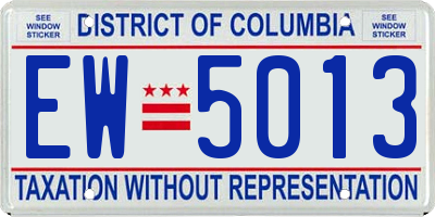 DC license plate EW5013