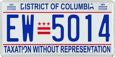 DC license plate EW5014
