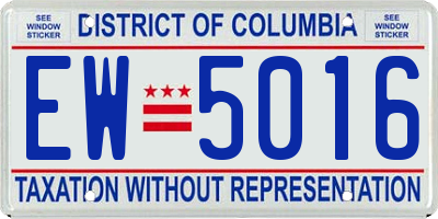 DC license plate EW5016