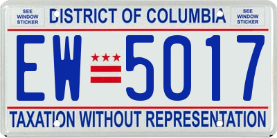 DC license plate EW5017