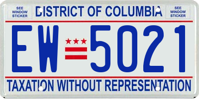 DC license plate EW5021