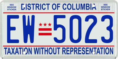 DC license plate EW5023