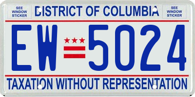 DC license plate EW5024