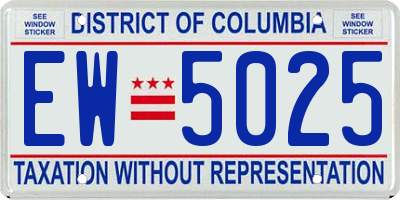 DC license plate EW5025