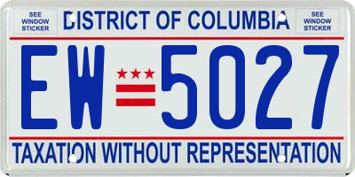 DC license plate EW5027