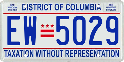 DC license plate EW5029