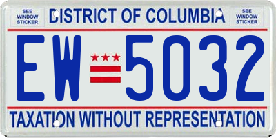 DC license plate EW5032
