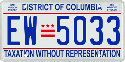 DC license plate EW5033