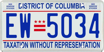 DC license plate EW5034