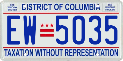 DC license plate EW5035