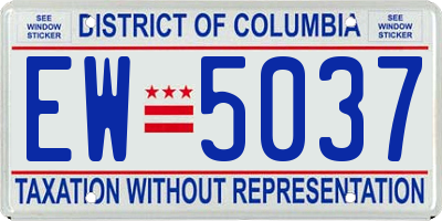 DC license plate EW5037