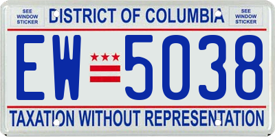 DC license plate EW5038