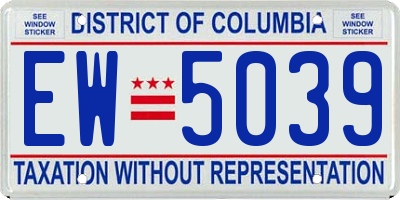 DC license plate EW5039