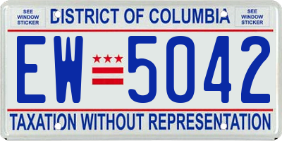 DC license plate EW5042