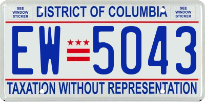 DC license plate EW5043