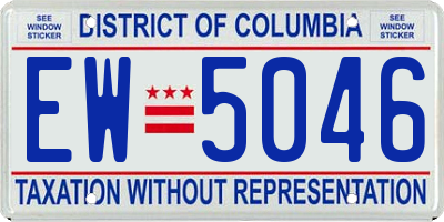 DC license plate EW5046