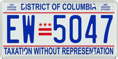 DC license plate EW5047