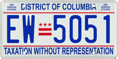 DC license plate EW5051
