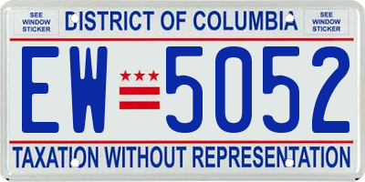 DC license plate EW5052