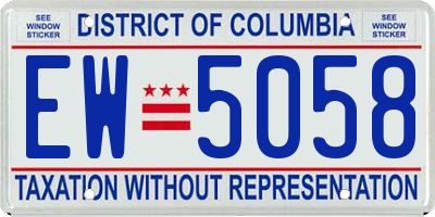 DC license plate EW5058