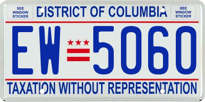 DC license plate EW5060