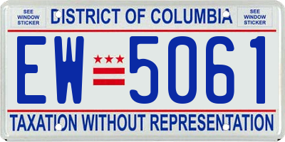 DC license plate EW5061