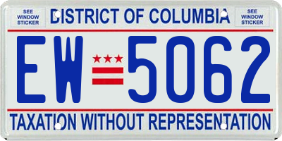DC license plate EW5062