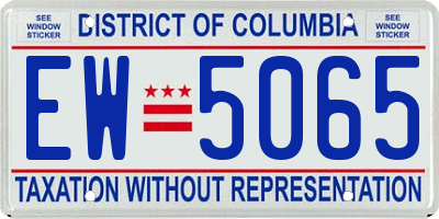 DC license plate EW5065