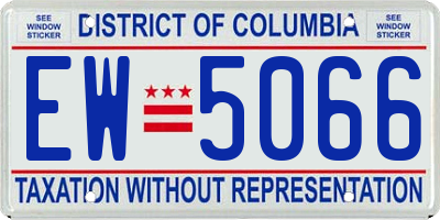 DC license plate EW5066