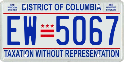 DC license plate EW5067