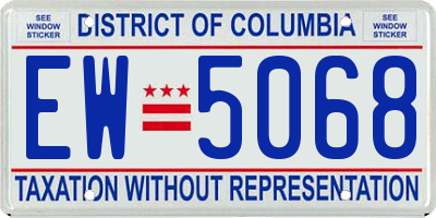 DC license plate EW5068