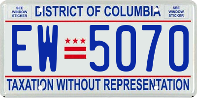 DC license plate EW5070