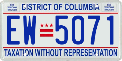 DC license plate EW5071