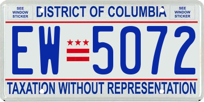 DC license plate EW5072