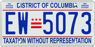 DC license plate EW5073