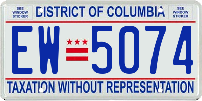 DC license plate EW5074