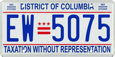 DC license plate EW5075