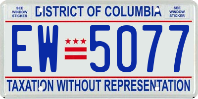 DC license plate EW5077