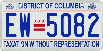 DC license plate EW5082