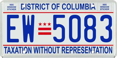 DC license plate EW5083